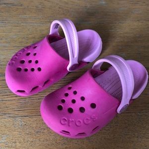 Electra crocs pink size 8 toddler girls